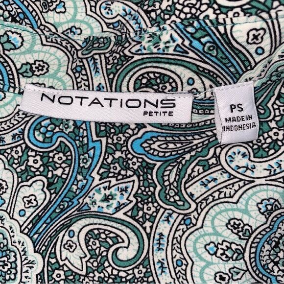 Notations petite paisley print button down blouse sz petite small - Picture 11 of 13